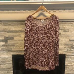 Maroon & White Floral Old Navy Tunic XXL